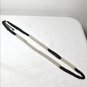 Unique Black and Silver long Necklace. Wear long or doubled.
